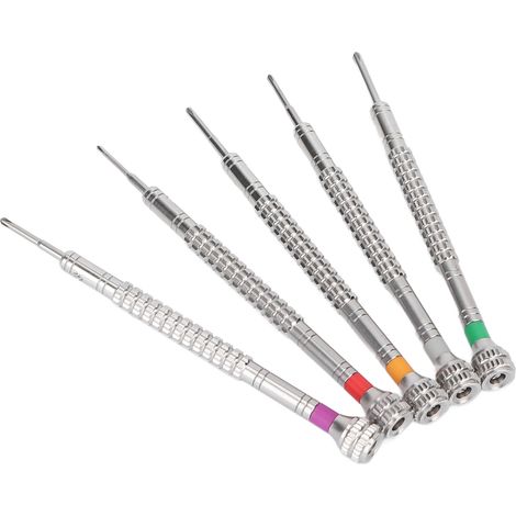 Lot de 5 tournevis cruciformes en acier résistant à l'usure pour montres, téléphones portables, ordinateurs et lunettes. (1/5)