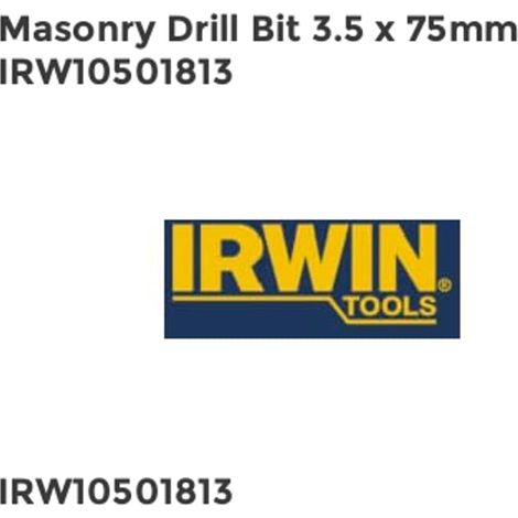 Irwin 10501813 Masonry Drill Bit 3.5 x 75mm IRW10501813