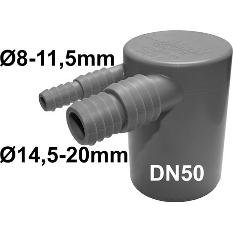 Airfit Doppel-Anschlusswinkel für Waschmaschine und Kondensattrockner DN 50 grau 50052WTW (1/2)