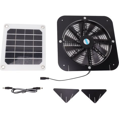 100W Solar Exhaust Fan Panel with 13.5-inch Waterproof Cooling Ventilation for Pet Houses (1/5)