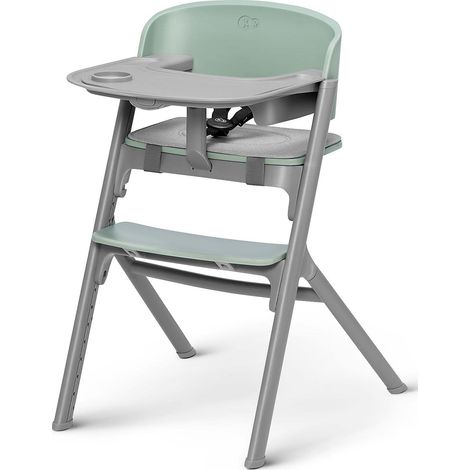 Chaise haute 3 en 1 évolutive en bois de chêne, siège et repose-pieds réglables, plateau antidérapant lavable, ceinture 5 points, 6 mois-110 kg, Vert olive (1/5)