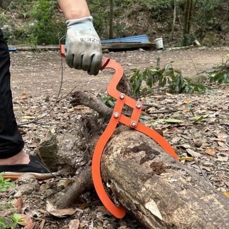 Lot de 2 crochets de levage avec ouverture de 32 cm pour la manutention du bois – Poignées antidérapantes – Adaptés à la manutention de bois de jardin (1/5)