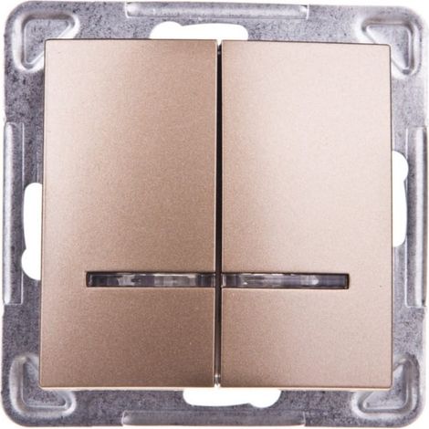 Impresja Candlestick-Schalter mit Hintergrundbeleuchtung, goldmetallic ŁP-2YS/m/28