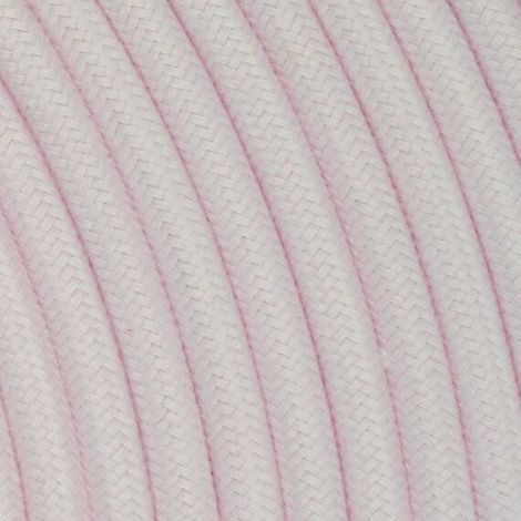 Fil Électrique Tissu Rose Pâle 2x0,75mm² - Câble Électrique Textile de Qualité
