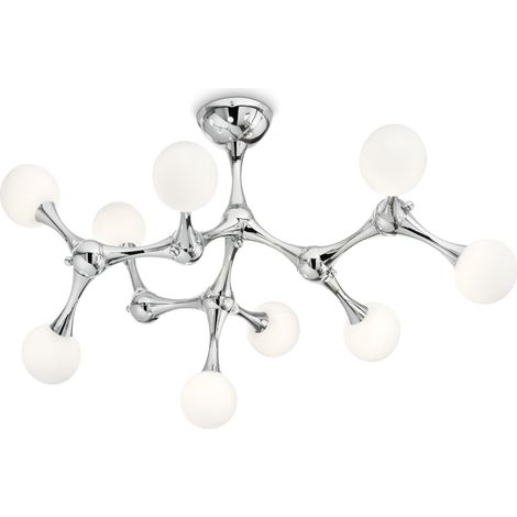 Plafoniera Contemporanea Nodino Metallo Cromo 9 Luci G9 3W 3000K Luce Calda (1/2)