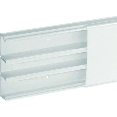 Moulure 3 compartiments - 80 x 22 mm - Longueur 2 m - Blanc - Optima TM - b08811 - IBOCO