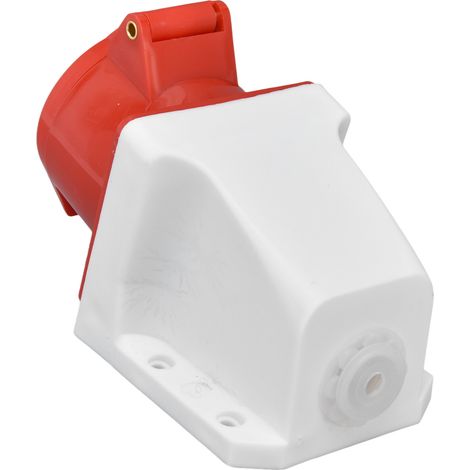 Prise Industrielle CEE IP44 220-380V en Laiton Rouge pour Équipements Électriques Montage en Saillie