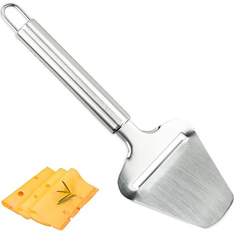 Cortador de queso, fabricado en acero inoxidable resistente de calidad profesional - Elegante utensilio de cocina - Cortador de queso manual - Pelador de queso blando y duro (1/5)