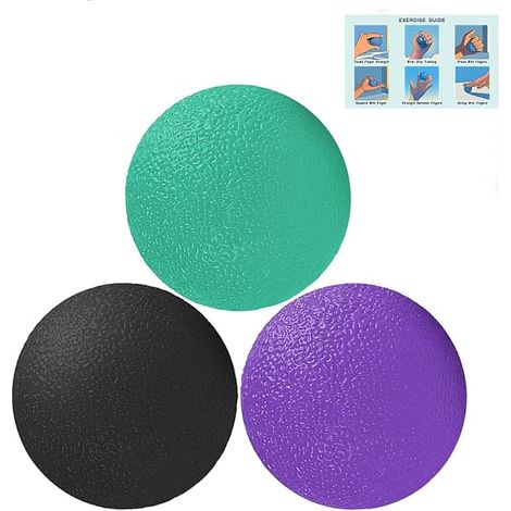 Stress Ball - Squeeze Ball 1,97 Pouces - Rééducation Main Doigts Poignet - 3 Niveaux Résistance (15 kg / 20 kg / 25 kg) - Lot de 3 (1/5)