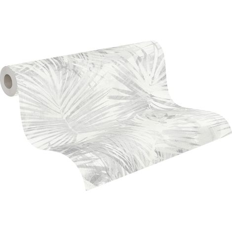 Papier Peint Jungle Hygge Papier peint intissé - 10,05m x 0,53m - Gris Beige Fabriqué en Allemagne par Livingwalls 363851 36385-1 (1/5)