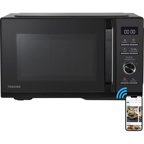 Toshiba – Micro-ondes combiné 26L 900W + Gril 1000W + Convection 2100W – Friteuse sans huile connectée WiFi – 10 menus automatiques (1/5)