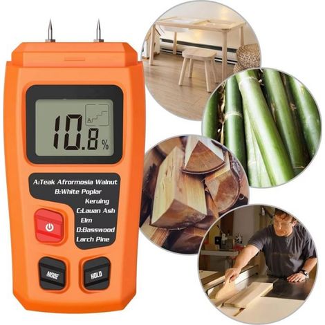 Humidimètre à bois LCD RZMT-10, humidimètre numérique, testeur d'humidité du bois, outil de mesure de la teneur en humidité (1/4)