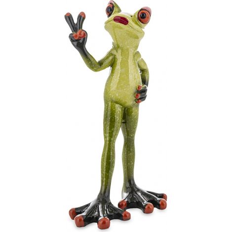 Froschfigur mit Victoria-Symbol, „V“ 16,5 x 10 x 5 (1/5)