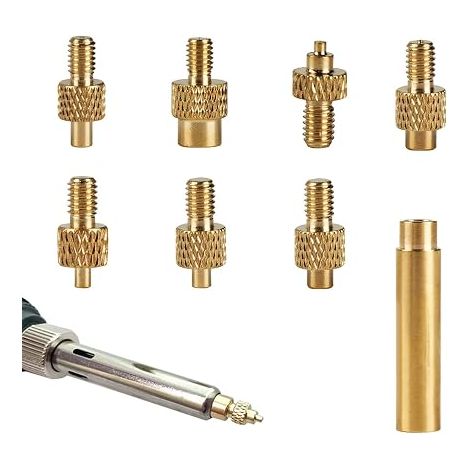 6 x Soldering Iron Tips for Threaded Inserts 3D Insert Spacer Tip Soldering Iron M2/M2.5 M3 M4 M5 M6 M8 Accessory for 3D Printing