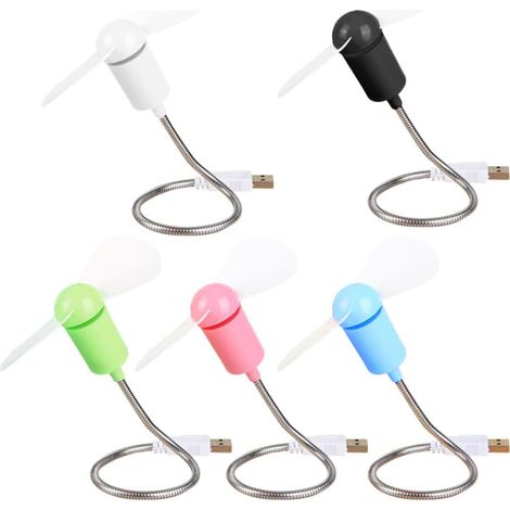 Ventilateurs USB Portables Flexibles en Plastique Lot de 5 (1/5)