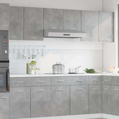 Meuble de Rangement Suspendu, Style Industriel en Bois d'Ingénierie Couleur Béton Gris, 50 x 31 x 60 cm, Armoire Murale de Salle de Bain ou Cuisine (1/5)