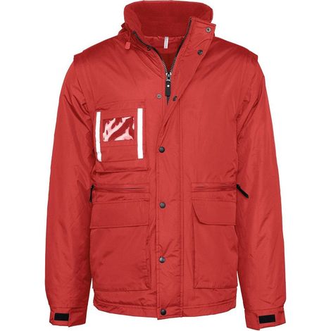 Parka de travail manches amovibles WK. Designed To Work Rouge XL