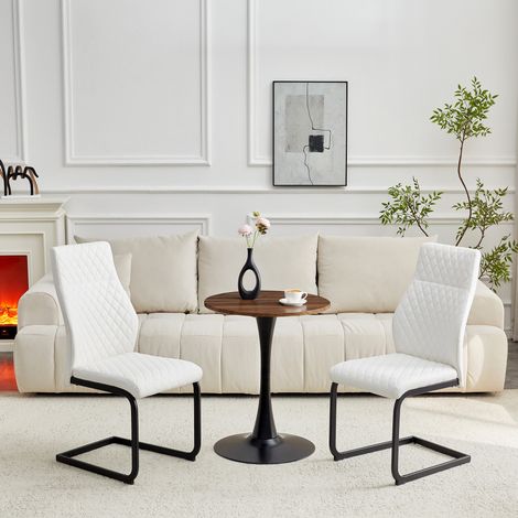 Set tavolo sedie in MDF e metallo bianco nero OKMYHOME (1/5)