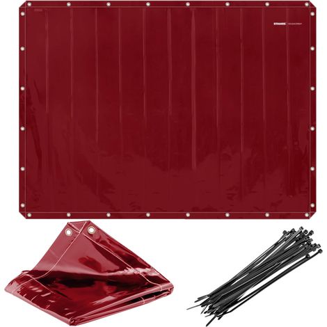 Tenda protettiva per saldatura 239 x 175 cm - rossa (1/4)