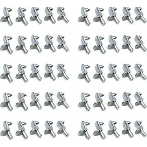 ZVD-50PCS Clavijas de soporte para estantes de metal niquelado, soporte para gabinetes, accesorios de oficina (1/4)