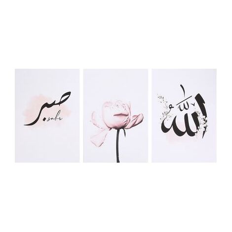 3 pièces/ensemble 21x30 cm Islam musulman Style mur Art toile peinture décorative photo décoration de la maison (1/5)