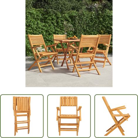 Bois de teck -  Chaises de jardin pliantes lot de 4 55x62x90cm bois massif teck (1/5)
