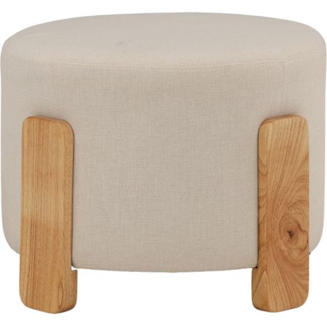 Pouf rond en tissu ø52,5cm - Écru - COFFEY (1/5)