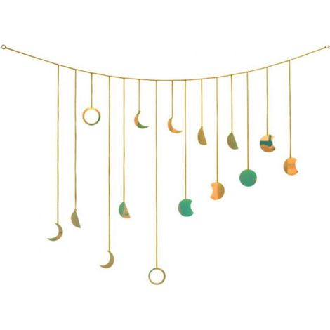 Guirlande Lune - Décoration Murale Phase Lunaire - Pour Chambre Salle De Séjour Bureau Appartement - 130 cm (1/2)