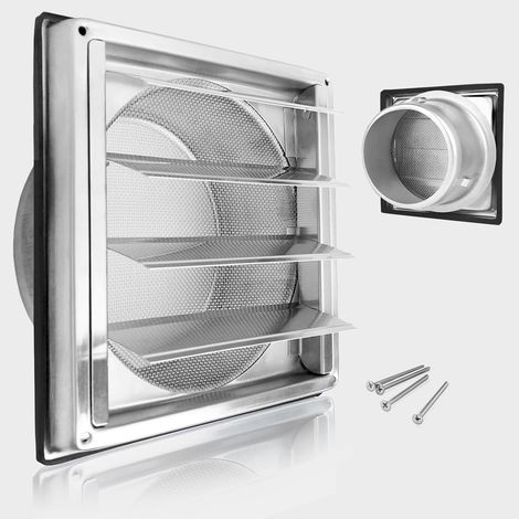 125-mm-Lüftungsgitter – Edelstahl 304 – Rückschlagventil mit Insektenschutzgitter – Für Lüftungsanlagen mit Wärmerückgewinnung (MVHR) und zugehörige Kanalsysteme (1/5)