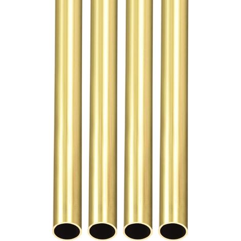 7.5 mm x 0.5 mm x 300 mm (ODxWall TxL) Brass Tube – 4 Pack – Well for Machinery Equipment DIY Decorative Frame – Round Metal Pipe (1/5)