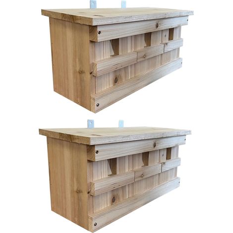 Sparrow Colony Terrace Wooden Nesting Box with Removable Nest Fronts (Set of 2) (1/5)