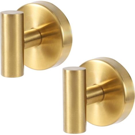 Stück Saugnapf-Duschhaken, Edelstahlhaken für Badetücher, Küchenhandtuchhaken für Glas, Spiegel, Fenster, Wand, Bademantel, Kleidung, Kränze (Gold) (1/4)