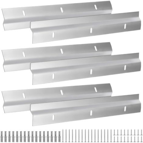 Set of 6 Z-Clip 30 cm French Cleat Aluminium Hanging Rail Invisible Wall Mount Interlocked with Screws for Heavy Mirrors, Frames and Art Paintings (1/5)