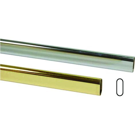 Tubo armadio ovale in acciaio - Specifiche: cromato mm 15x30h - Lunghezza: mt 2