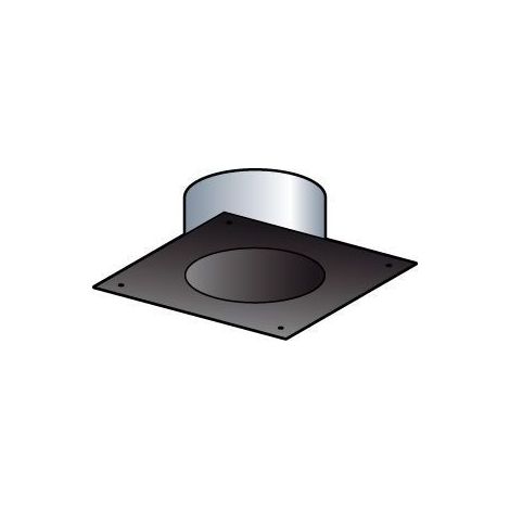 Poujoulat – Plaque finition tubage carrée 20x20cm – Section 30x30 – Couleur noir RAL 9019 – DN80mm pour conduits de fumée