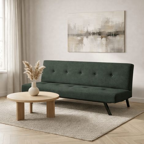 Schlafsofa Grüner Stoff-3-Sitzer – 180 cm – ohne Armlehnen – Zoly
