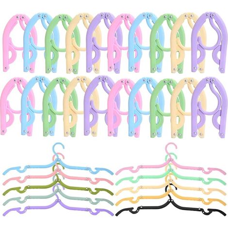 Foldable Travel Hangers, Foldable Plastic Clothes Hangers for Home, Hotel, Travel, Camping (1/5)