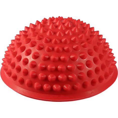 Demi-rond PVC balle de massage yoga fitness gym exercice ballon rouge (1/3)