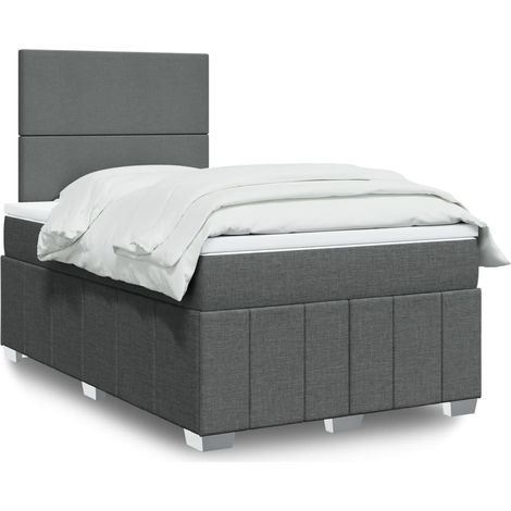 Boxspringbett mit Matratze Dunkelgrau 120x200 cm Stoff vidaXL (1/5)