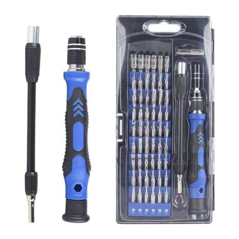 BUNTHAUS 58 en 1 bleu poignée multifonction tournevis combo set pour téléphone portable, smartphone, console de jeu, tablette, PC, bleu