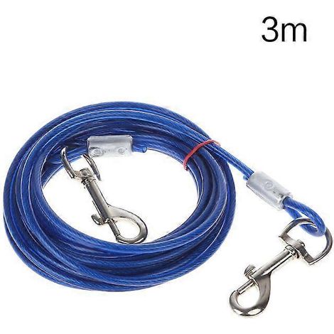 Laisse d'attache résistante pour chien de petite et moyenne taille, 3 mètres, bleue (1/5)