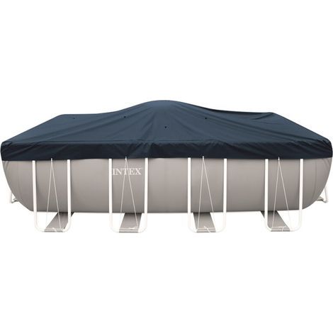 Bâche d'hiver pour piscine gonflable rectangulaire – 5,49 m x 2,74 m – avec filet de drainage intégré pour éviter l’accumulation d’eau