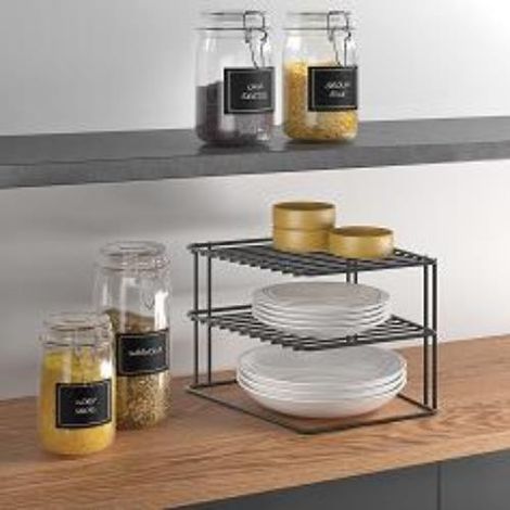 Rinconera 3 alturas palio plata mate negro metaltex