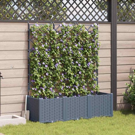 Garten-Pflanzgefäß 3 pcs Hellgrau 120 x 40 x 143 cm Kunststoff (1/5)