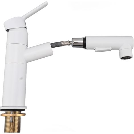 Robinet d'évier de cuisine avec douchette extractible, en cuivre, rotation à 360°, anti-fuite, mitigeur monocommande pour buanderie et salle de bain.