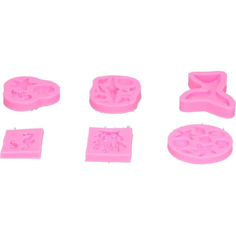 Lot de 6 moules en silicone en forme de coquillage marin pour fondant, gâteaux et chocolats - Outils de décoration - Rose