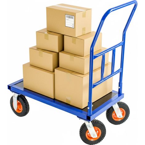 Carro de plataforma para almacén de 90x50 cm con capacidad de elevación masiva de 300 kg. (1/5)