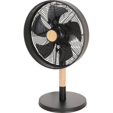 Ventilador sobremesa falcon negro/haya 3vel.45w 5 asp. oscilante y rotatorio 59x35x28cm (1/3)