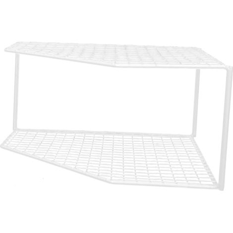 Étagère de Rangement Cuisine en Fer Blanc à 2 Niveaux, Organisateur de Casseroles Ménagères Multifonction pour Accessoires Cuisine et Stand d'angle Pratique (1/5)