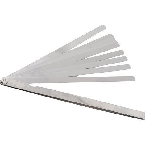 Jauge d'épaisseur 300 mm, 17 lames, métrique, 0,02 à 1 mm, en acier inoxydable (1/5)